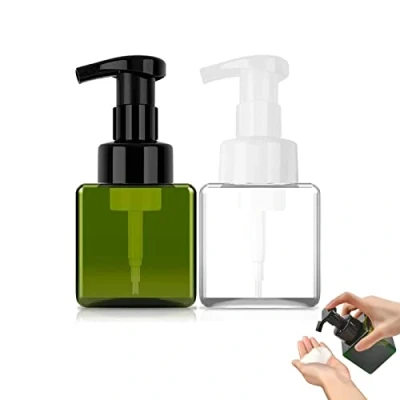 Afbeelding van 2 stuks schuimzeeppompflessen, 250 ml schuimzeepdispenser, schuimende zeepdispenser, navulbare fles voor handdesinfecterend middel, gezichtsreiniger, vloeibare zeep, afwasmiddel (2 kleuren)