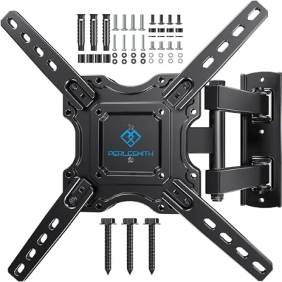 Afbeelding van tv wandhouder, kantelbaar, draaibaar, ultradunne uitschuifbare houder voor schermen van 32 55 inch, led, LCD en gebogen, maximale capaciteit 40 kg, max. VESA 400 x mm