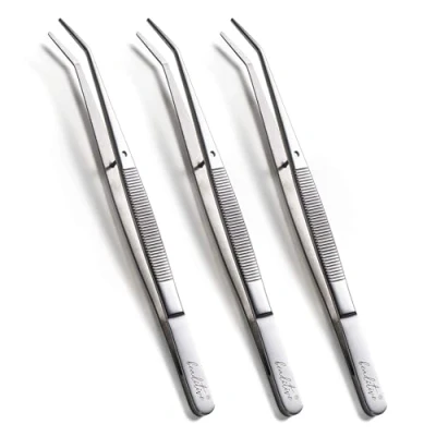 Afbeelding van Beaditive 6 &quot;naaimachine pincet set (3 PC) gekartelde gebogen tips Professionele kwaliteit, hoge precisie roestvrij staal