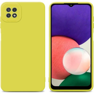 Afbeelding van Cadorabo Hoesje geschikt voor Samsung Galaxy A22 5G in FLUID GEEL Beschermhoes TPU silicone Cover Case