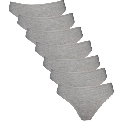 Afbeelding van Vanilla Dames string, Ondergoed dames, Lingerie 7 stuks Egyptisch katoen Grijs M
