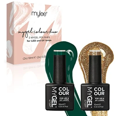 Afbeelding van Mylee Gel Nagellak Set 2x10ml [Christmas Tree] UV/LED Gellak Nail Art Manicure Pedicure, Professioneel &amp; Thuisgebruik Langdurig en gemakkelijk aan te brengen