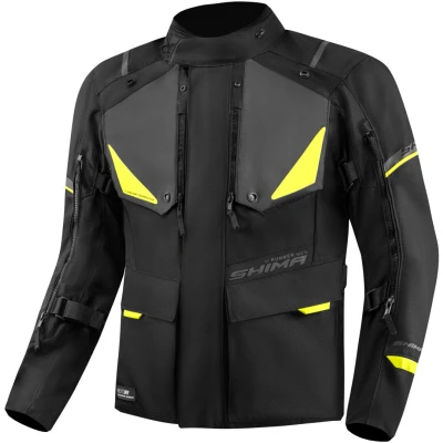 Afbeelding van SHIMA Runner waterdichte motorfiets textieljas, zwart geel, afmeting S voor man