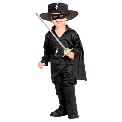 Afbeelding van Widmann Zorro Kostuum Mexicaanse Held Kind Zwart Maat 98 Carnavalskleding Verkleedkleding
