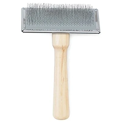 Afbeelding van Ancol Heritage Houten Handvat Zachte Slicker Brush Medium, Lichtbruin