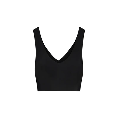 Afbeelding van Bye Bra V Hals bh Top, Yoga Goede Borstondersteuning, Sportbeha, topjes dames, naadloze bh, Zwart, S