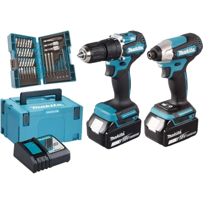 Afbeelding van Makita DLX2414JX4 18V Combiset (DTD157Z + DHP487Z incl 2x BL1830B accu&#039;s en lader) in Mbox