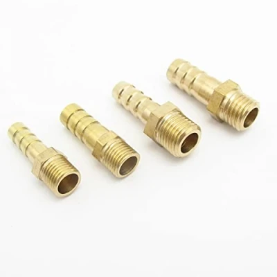 Afbeelding van 4mm 6mm 8mm 10mm 12mm OD Slangpilaar x M8 M10 M12 M14 M16 M18 Metrische Buitendraad Messing Pijp Connector Adapter Splicer, M10x1.25 tot
