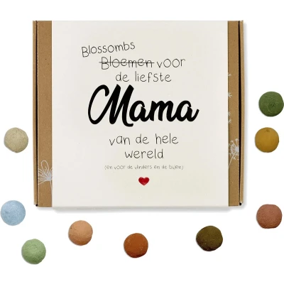 Afbeelding van Blossombs bloembommetjes giftbox Moederdag tekst 9 stuks