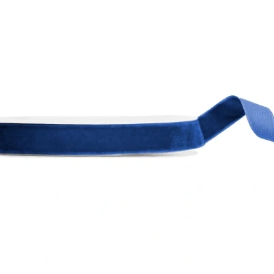 Afbeelding van Fluwelen decolint navy blauw, 15mm breed rol 10 meter velours lint velvet