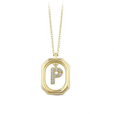 Afbeelding van Goud Hanger Letter P met Ketting Zirkonia 14 karaats