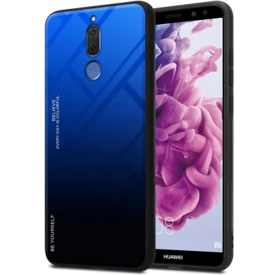 Afbeelding van Cadorabo Hoesje geschikt voor Huawei MATE 10 LITE in BLAUW ZWART Tweekleurige beschermhoes TPU silicone Case Cover