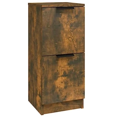 Afbeelding van vidaXL Dressoir 30x30x70 cm bewerkt hout gerookt eikenkleurig, kast, wandkast, lage nachtkastje opbergkast, ladekast, opslagmeubel, houten kast