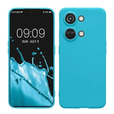 Afbeelding van kwmobile telefoonhoesje geschikt voor OnePlus Nord 3 5G Hoesje smartphone Precisie camera uitsnede In ijsblauw