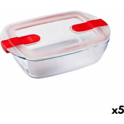 Afbeelding van Hermetische Lunchtrommel Pyrex Cook&amp;heat 1,1 L 24 x 15,5 7 cm Transparant Glas (5 Stuks)