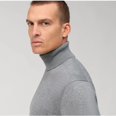 Afbeelding van OLYMP Casual Modern Fit Coltrui zilvergrijs, Effen