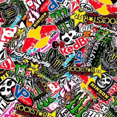 Afbeelding van AutoStyle Stickerbomb Folie Graffiti design 2 Rol 60x200cm zelfklevend