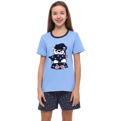 Afbeelding van Merry Style Meisjes Pyjama Korte mouwen broek Katoen Blauw/Stars 170 MS MS10 241 PJ