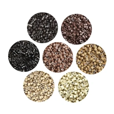 Afbeelding van 1000 stuks 5.0X3.0X3.0mm micro ringen link kralen siliconen voor haarverlenging (blond)