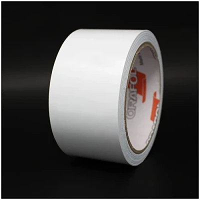 Afbeelding van Finest Folia Matte sierstrip, 10 meter, voor auto, vrachtwagen, motorfiets, boot, modelbouw, knutselen, doe het zelf zijstrepen, kleefstrip, zelfklevend (mat wit, 50 mm breed)