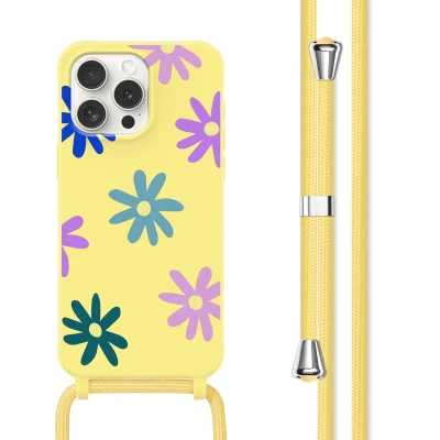 Afbeelding van Apple iPhone 15 Pro Hoesje Siliconen en TPU (zacht) imoshion Softcase/Koordhoesje/Backcover Yellow Flower Distance Telefoonhoesje