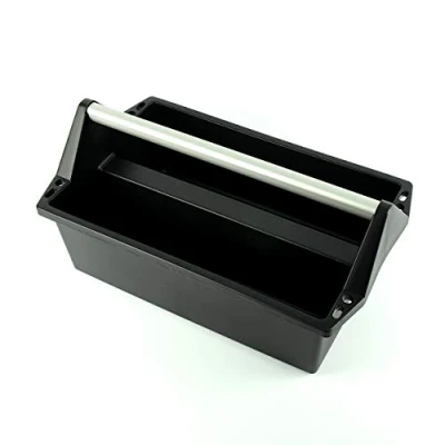 Afbeelding van Kistenberg Gereedschapsdrager, gereedschapskist met ergonomische handgreep, van geanodiseerd aluminium, zwart, 496 x 296 231 mm (l b h)