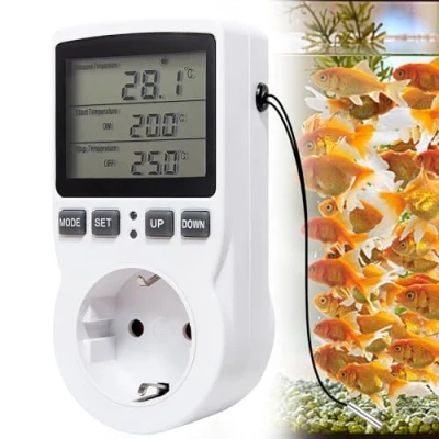 Afbeelding van Mitening Thermostaat stopcontact, temperatuurregelaar, temperatuurschakelaar, stopcontact thermostaat: 230 V thermostaat, met sensor, verwarmingskoeling, temperatuurschakelaar voor aquaria