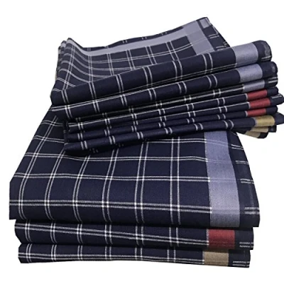 Afbeelding van JEMIDI zakdoeken heren 100% katoen 40 x cm Set van 12 Herbruikbare voor volwassenen In donkerblauw