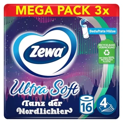 Afbeelding van Zewa Ultra Soft Limited Edition toiletpapier, grote verpakking, 3 x 16 rollen 39113 licht