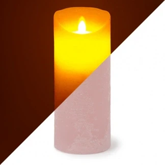 Afbeelding van LED kaars 18 cm PEHA (Bewegende vlam, Timer, Zalmroze)