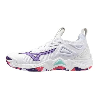 Afbeelding van Mizuno WAVE MOMENTUM 3 Volleybalschoenen Wit/VioletIndigo/CamelliaRos Dames Maat 40