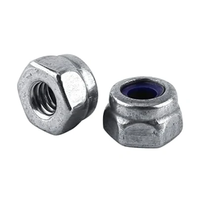 Afbeelding van 100Stuks M2 Borgmoer Zelfborgende, Zeskantmoer Zeskant Roestvrij Staal SS304 Borgmoeren met Nylon Inzet