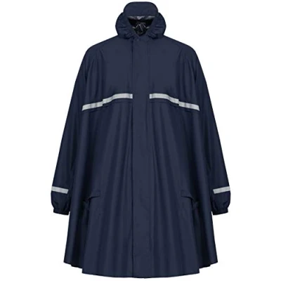 Afbeelding van HOCK Regenponcho met ritssluiting en mouwen, fietsponcho, waterdicht ademend, capuchon reflectoren, regenbescherming, hoogwaardige regenkleding
