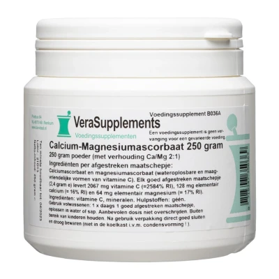 Afbeelding van VeraSupplements Calcium Magnesiumascorbaat Poeder 250GR