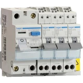 Afbeelding van Hager Vision combinatie 1 ALS 2P 40A 30 mA + 3 eindgroepen