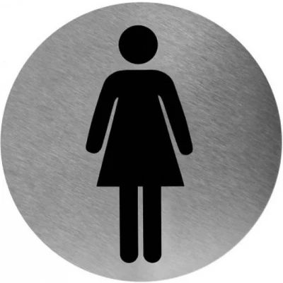Afbeelding van Mediclinics pictogram vrouw zelfklevend rond PS0002CS RVS