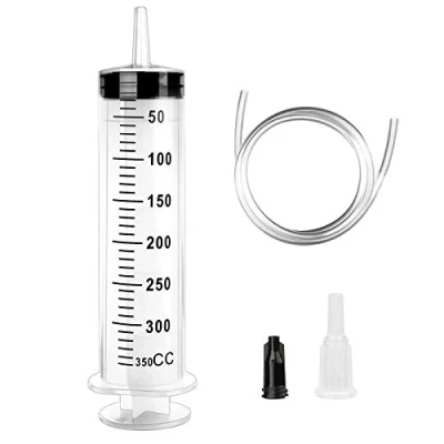 Afbeelding van grote spuit, 350 ml, herbruikbare vloeibare spuit met katheter, plastic capaciteit voor laboratorium , industrie tuin en huisdiervoeding