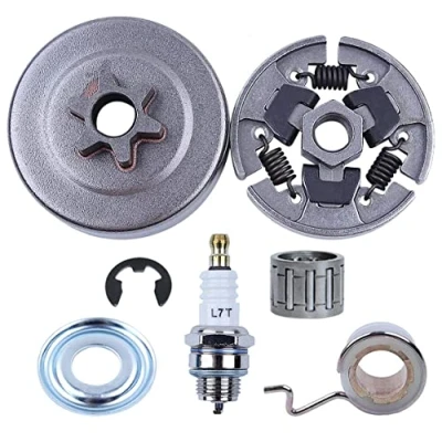 Afbeelding van 3/8 inch koppelingstandwielset voor Stihl 017 018 MS170 MS180 021 023 025 MS210 MS230 MS250, ADEFOL tandwiel koppelingstommel lager wormschroef sluitring e clip kaars