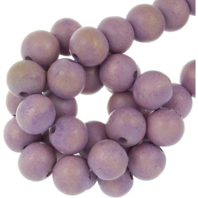 Afbeelding van Houten Kralen Vintage Look (8 mm) Pale Violet (104 stuks)