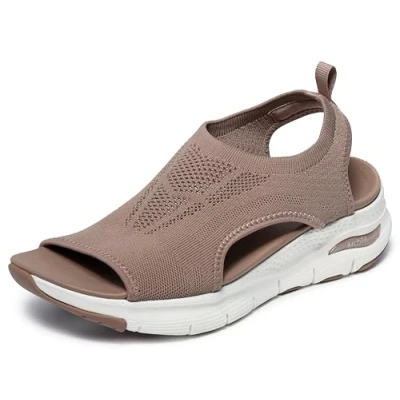 Afbeelding van Skechers Dames Arch Fit City Catch Sandaal, 10,11,12,13,5,6,7,8,9 M Volwassenen, Mokka, 39 EU