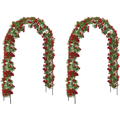 Afbeelding van Infinity Goods Set van 2 Rozenbogen Tuinbogen Rankhulp Bloemenbogen Voor klimplanten Metaal 240 x 140 38 cm per stuk Zwart
