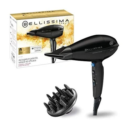 Afbeelding van Imetec Bellissima P11 2300 Professionele haardroger, W, keramische en toermalijncoating, 8 combinaties lucht/temperatuur, smalle uitloop, inclusief diffuser, zwart