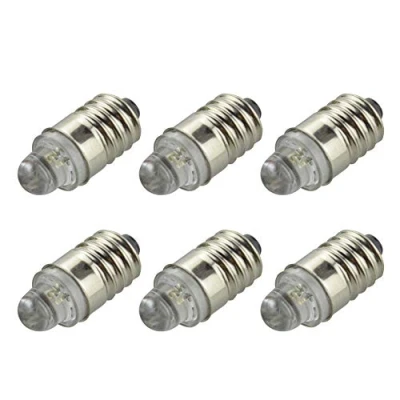 Afbeelding van Ruiandsion 6 stks E10 LED Lamp 3V 6000K Wit voor Zaklamp Koplamp, Negatieve Aarde