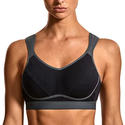 Afbeelding van SYROKAN High Impact Support Wirefree Bounce Control Plus maten Workout sportbeha Voor Dames Zwart grijs 80B