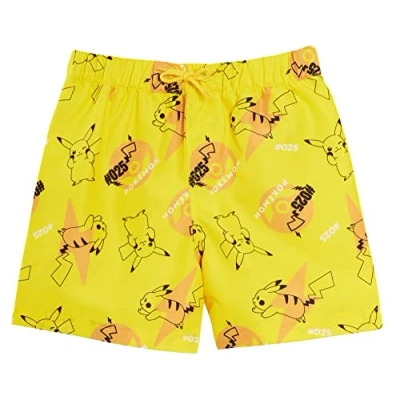 Afbeelding van Pokémon Pikachu zwemshorts voor jongens, zwembroeken kinderen, zwempakken vakantie, strand en zwembad., geel, 11 12 Jaar