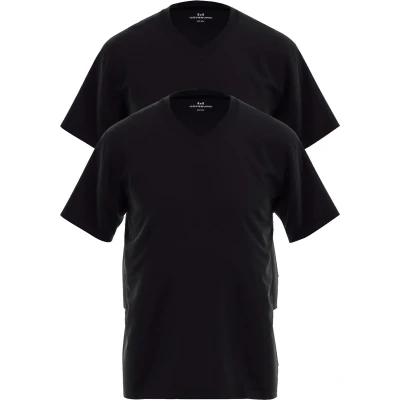 Afbeelding van Gotzburg heren T shirts regular fit V hals (2 pack) zwart Maat: L