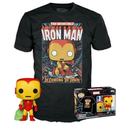 Afbeelding van Funko Pop! Marvel Holliday Tee Box Iron Man Exclusive #1282 Glows in the Dark Maat L
