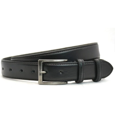 Afbeelding van Heren riem volnerf Leer zwart 3.5 cm Breed Broekriem Nette Pantalon Maat: 105 / Totale lengte 120 Echt