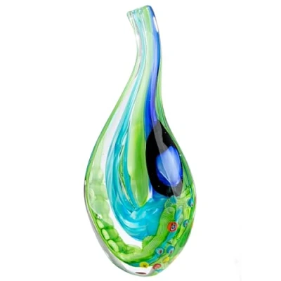 Afbeelding van Decoratief beeld sculptuur Object Viridis H 38 cm Glas