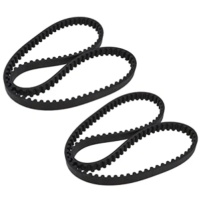 Afbeelding van ECSiNG 2x grasmaaier aandrijfriem HTD856 8M 12 compatibel met Stiga 105 Combi Deck 9585 0165 01 107 tanden 8 mm tandhoogte breedte 856 omtrek rubber zwart synchroon